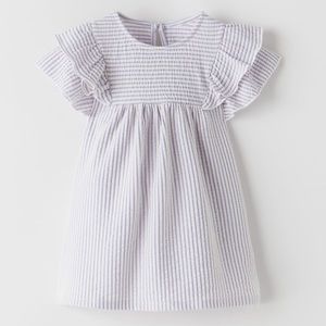 NWT Zara Baby Textured Striped Dress - Size 6-9m